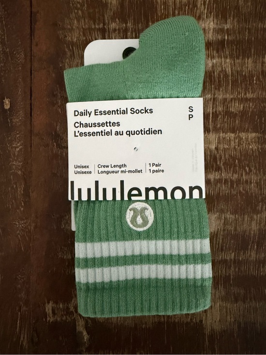 lululemon athletica Accessories - Lululemon Daily Essentials Green Crew Socks with White Stripes